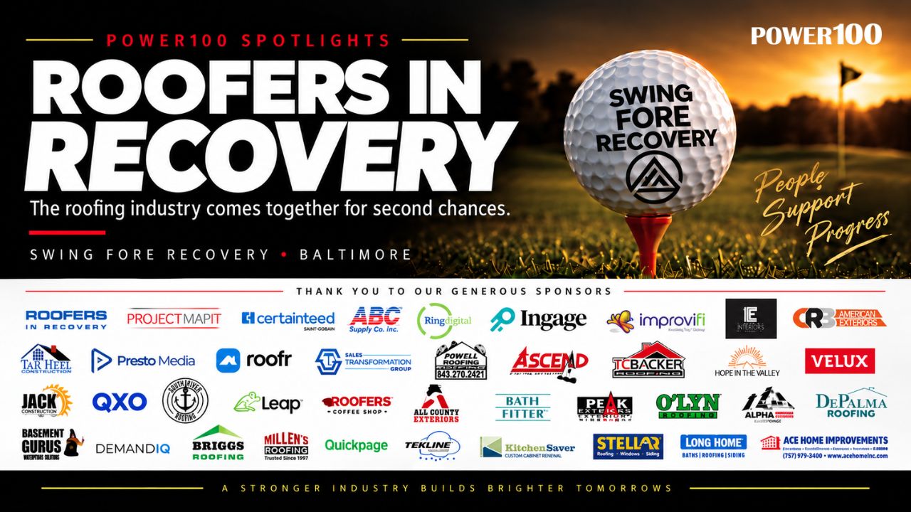 Power100 Spotlights Roofers in Recovery’s Swing FORE Recovery in Baltimore as Steve Spence and Project Map It Bring the Industry Together for Second Chances