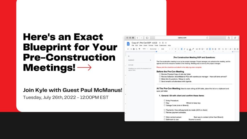 Here’s an Exact Blueprint for Your Pre-Construction Meetings!